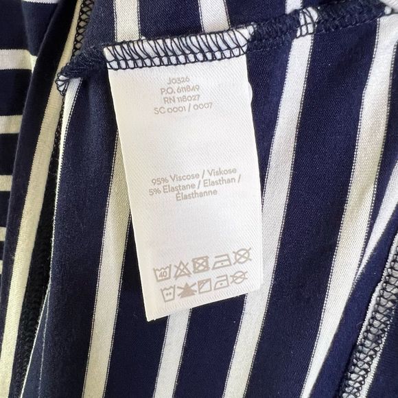 Boden Navy Stripe Stretch Knit Midi Dress Size 10 with Pockets - Picture 7 of 9